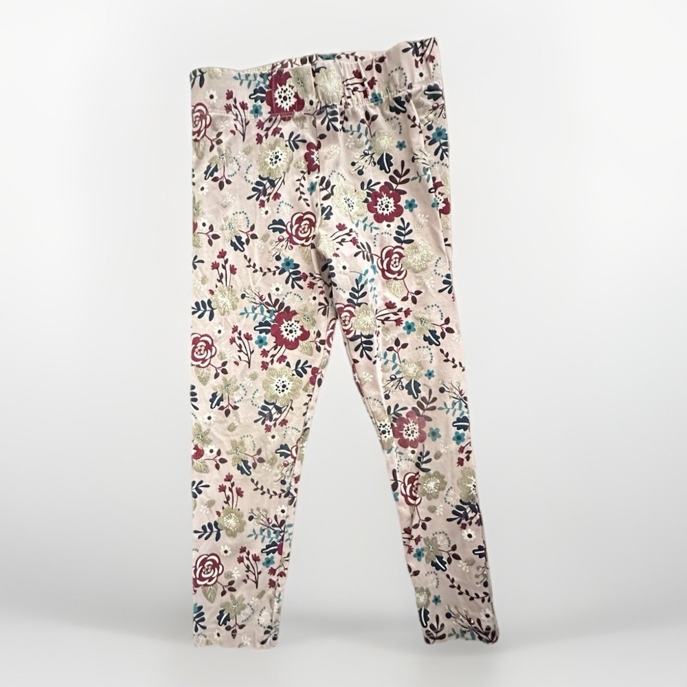 Isaac Mizrahi Girls‎ Leggings Size 4 Pink Floral Glitter Stretch Pants Kids